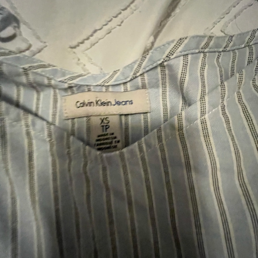 Calvin Klein Jeans Blue and White Striped Shirt